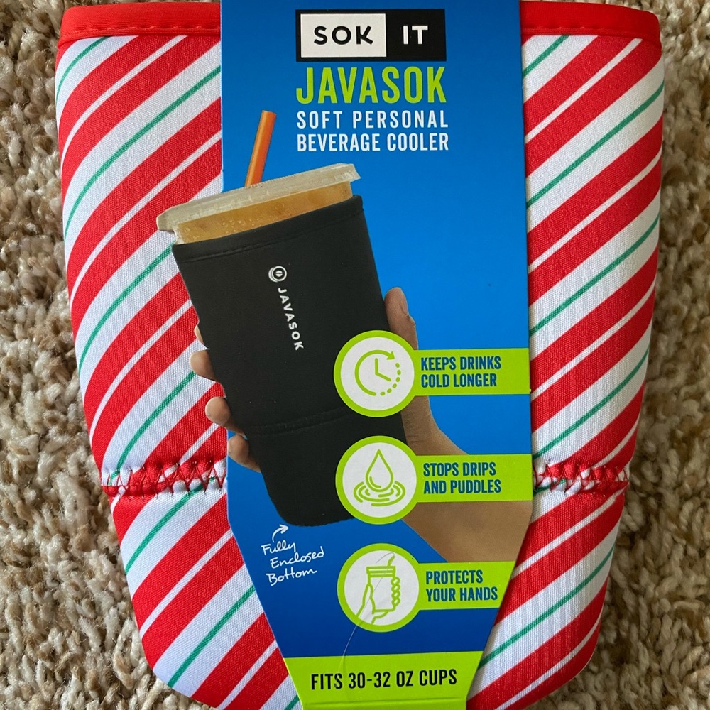 Sok It Red & White Striped Beverage Cooler